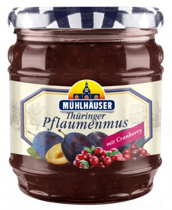 Orig. Thüringer Pflaumenmus (gewürzt) mit Cranberry, 450 g